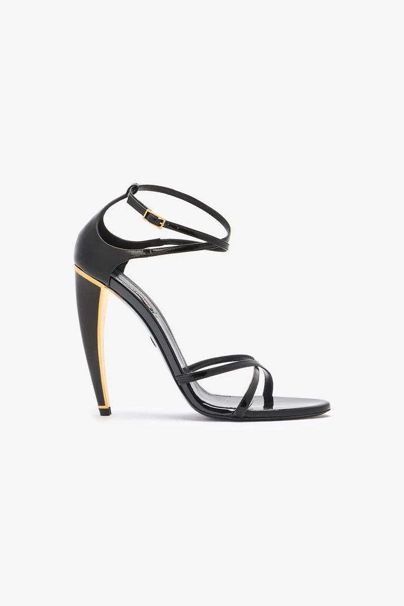 Heeled sandals with Fang heel