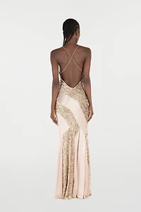 Long Slip Dress With Leopard Print Pattern