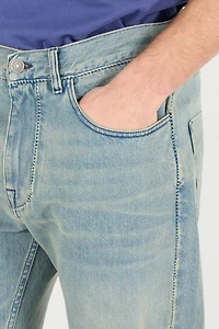 Sandblasted-Effect Jeans