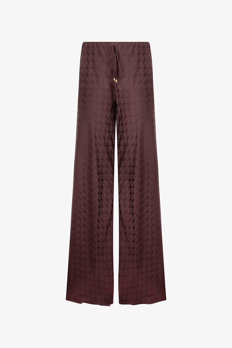 Loose Pants With Mirror Snake Monogram