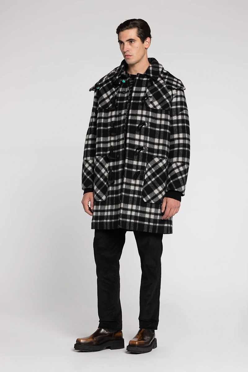 Plaid Duffle Coat