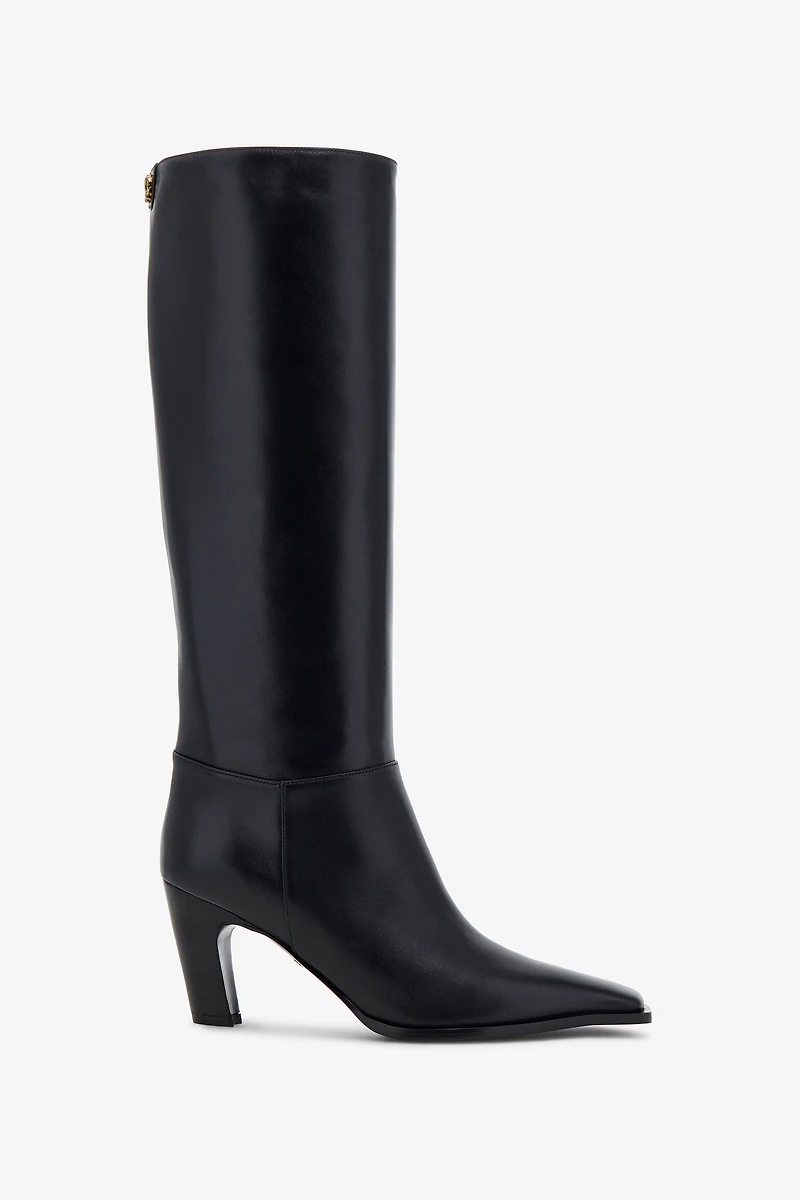 Leather knee-high boots