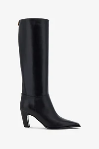 Leather knee-high boots