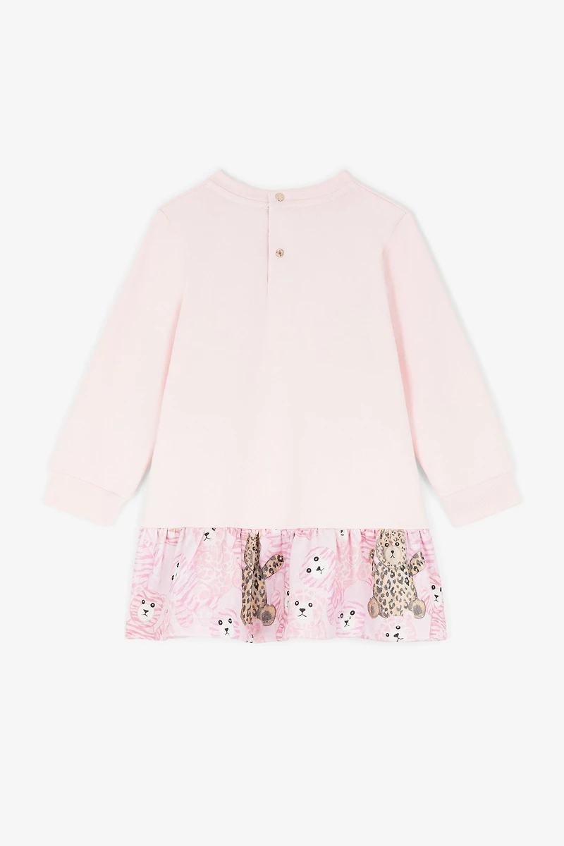 Teddy Bear-Print Sweater Dress