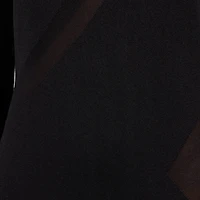 Black Mini Dress With Sheer Inserts