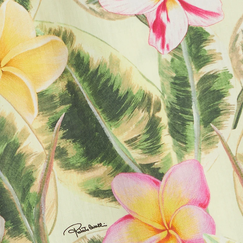 Pants With Flower And Leaf Print