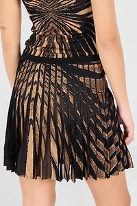 Knit skirt with Ray of Gold print