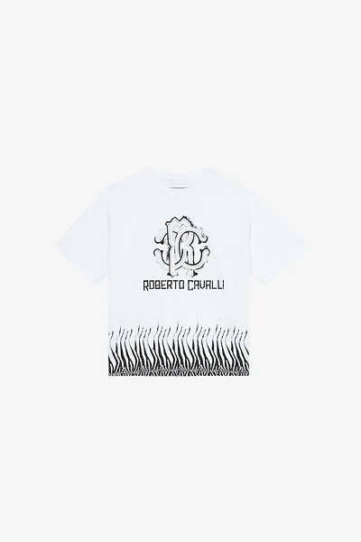 Zebra-Print T-Shirt With RC Monogram And Logo