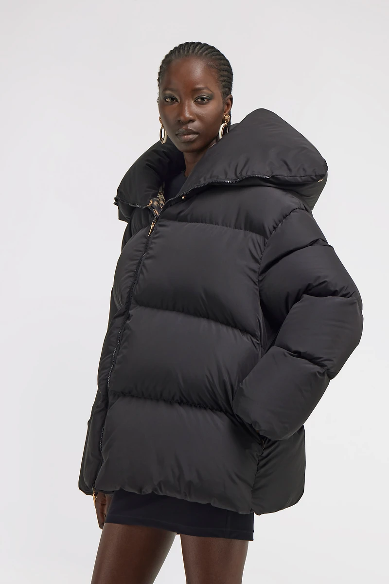 Black High Collar Down Jacket