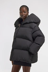 Black High Collar Down Jacket