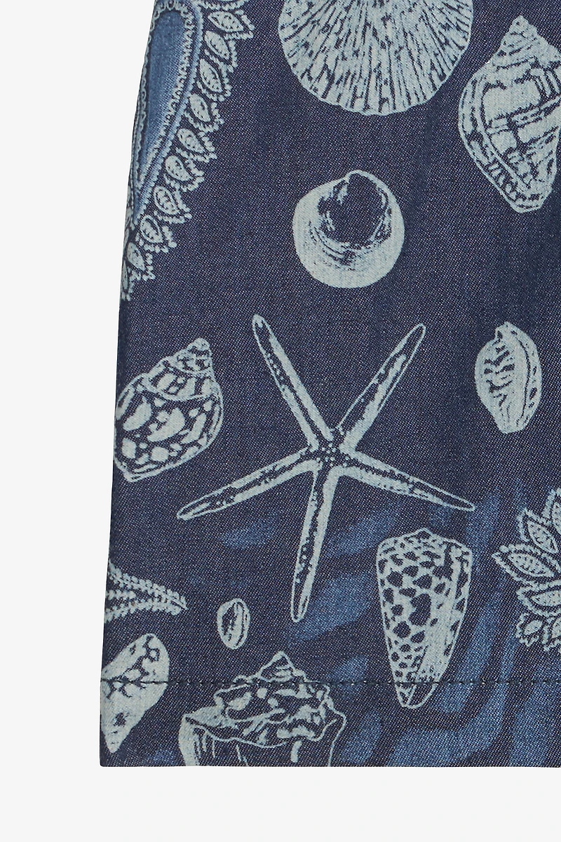 Miniskirt With Marine Print