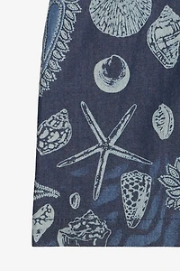 Miniskirt With Marine Print