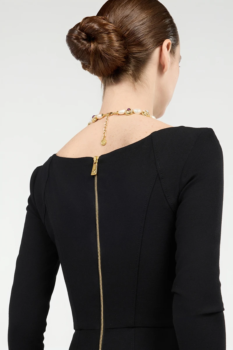 Black Midi Dress With Slit