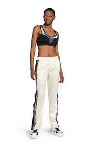 Abstract-Print Logo Crop Top
