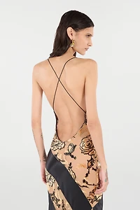 Slip Dress With Rose Pattern