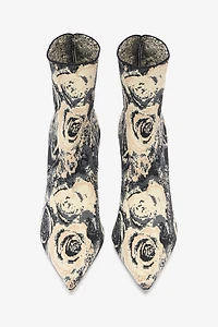 Ankle Boots With Rose Inlay