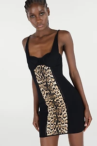 Mini Dress With Jaguar Skin Pattern