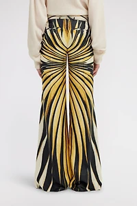Ray Of Gold Print Silk Palazzo Trousers