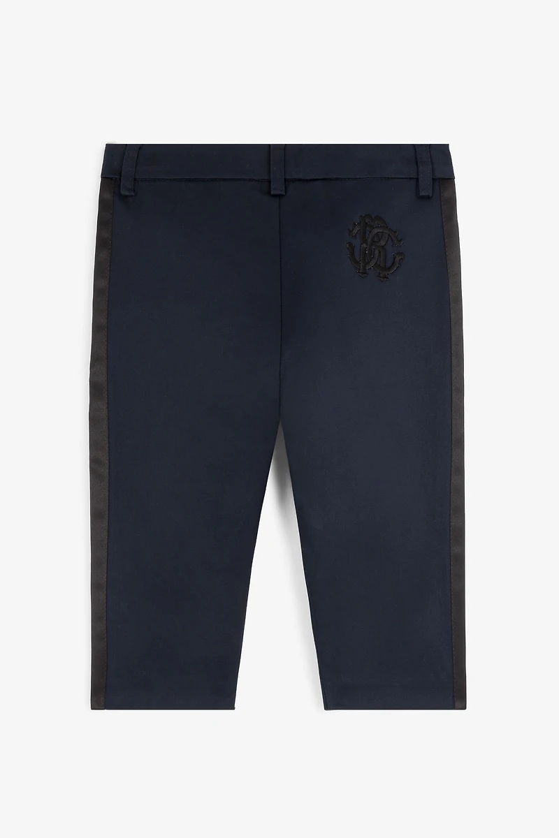 RC Monogram-Embroidered Cotton Trousers