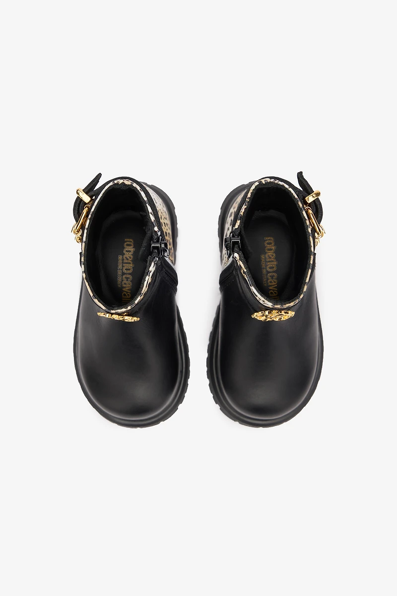 Boots With Buckles And Jaguar Skin Inserts