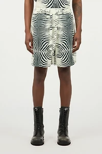 Linen Bermuda Shorts With Mini Zebra Print