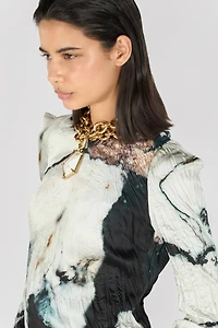 Blouse with Marble print