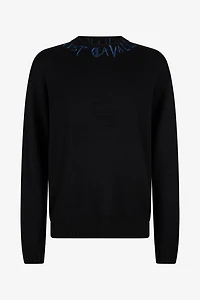 Black Sweater With Embroidered Logo