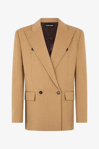 Striped Double-Breasted Jacket