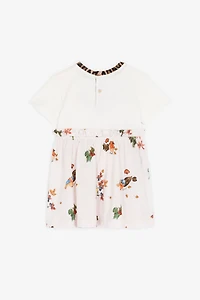 Leopard And Bird-Print Cotton Dress