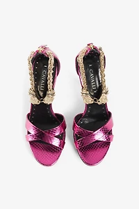 Crystal-Embellished Panther Head Sandals