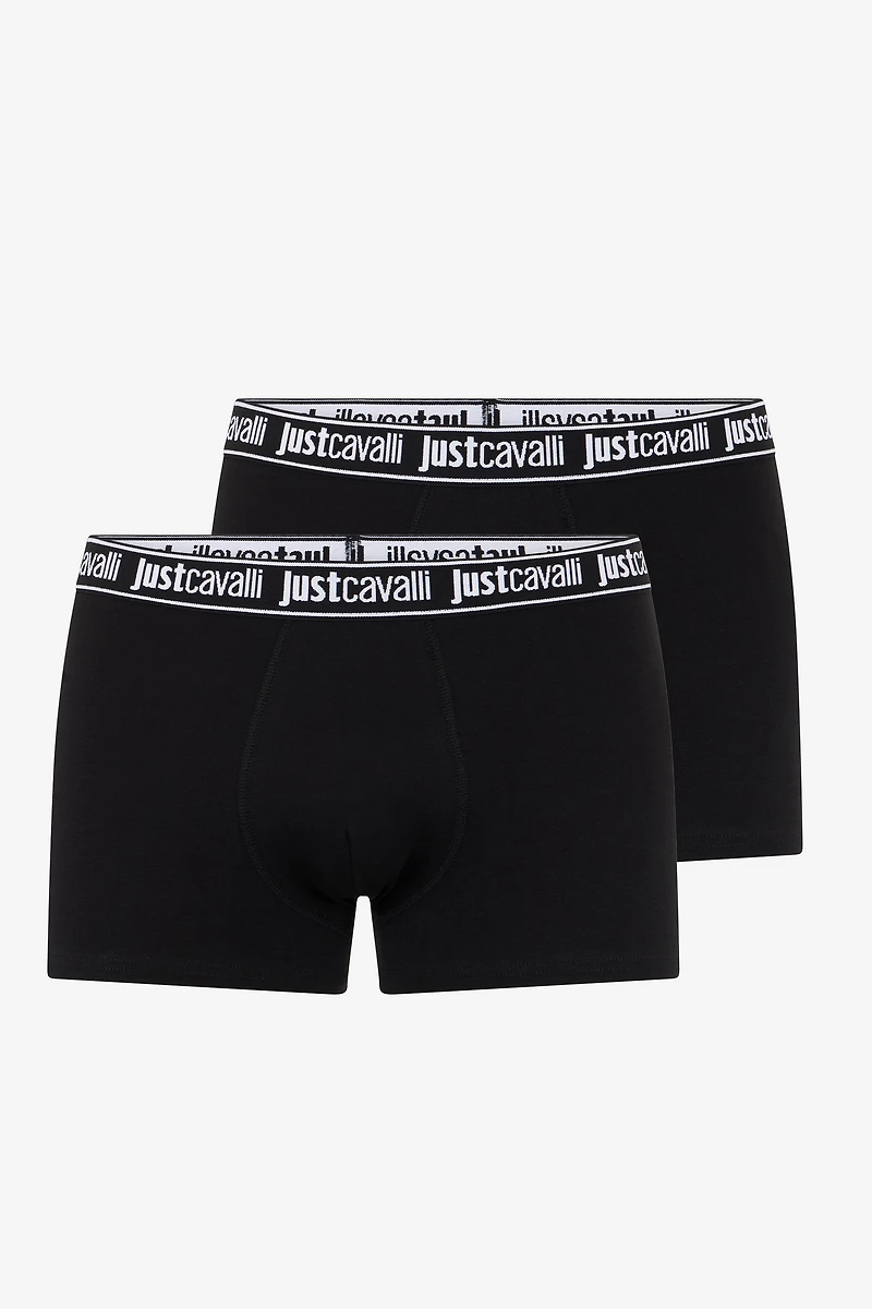 Black Boxer With Logo Waistband