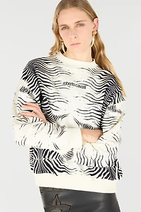Zebra-Print Sweatshirt With Logo
