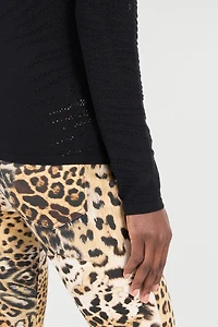 Sweater With Openwork Tiger Skin Pattern