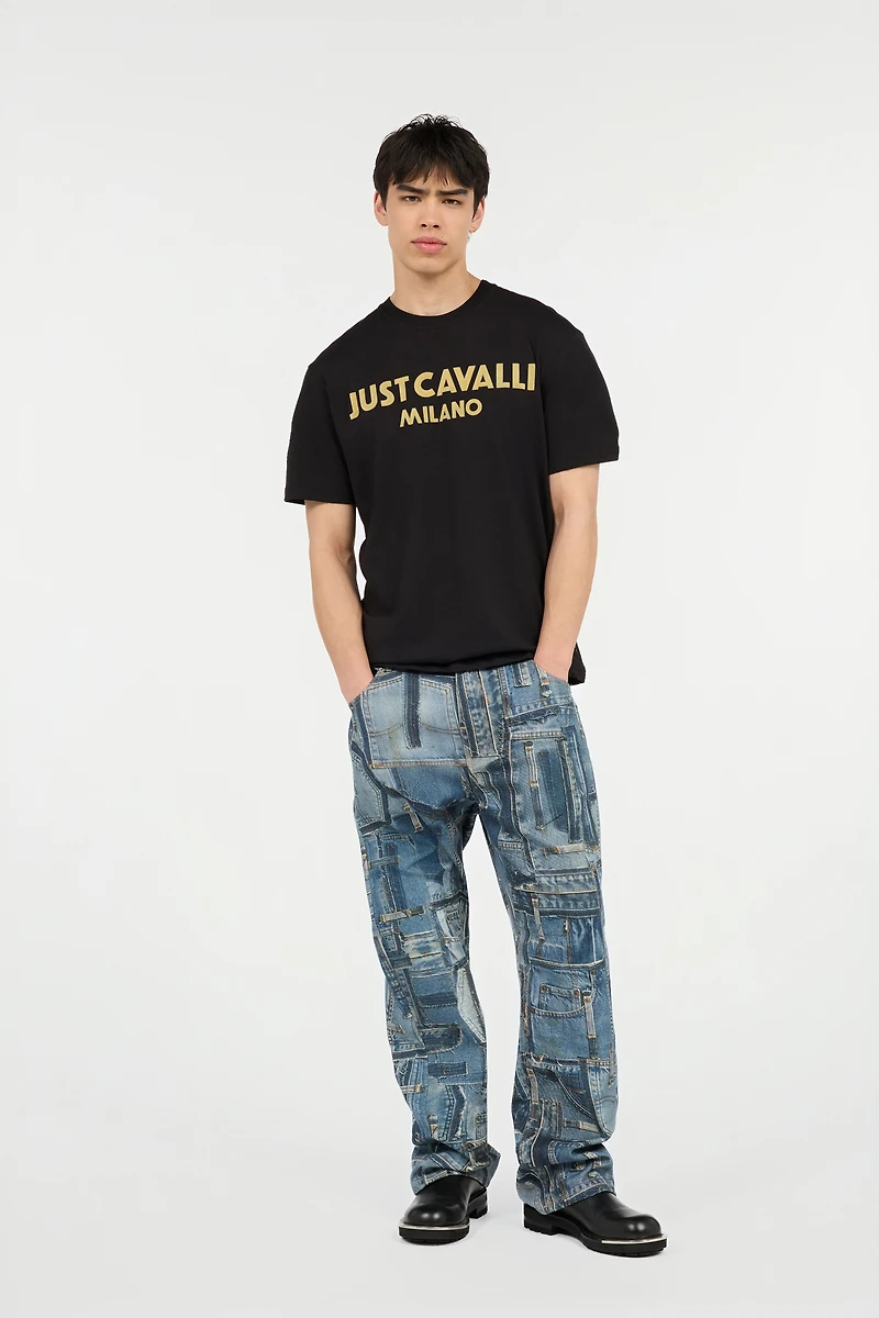 T-Shirt With Flocked Logo