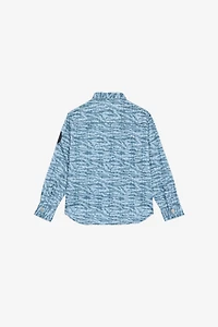 Shirt With Tiger Skin Print And Patch