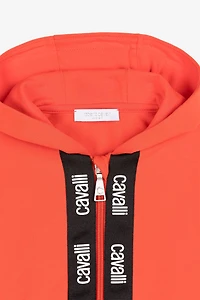 Logo-Stripe Zip Hoodie