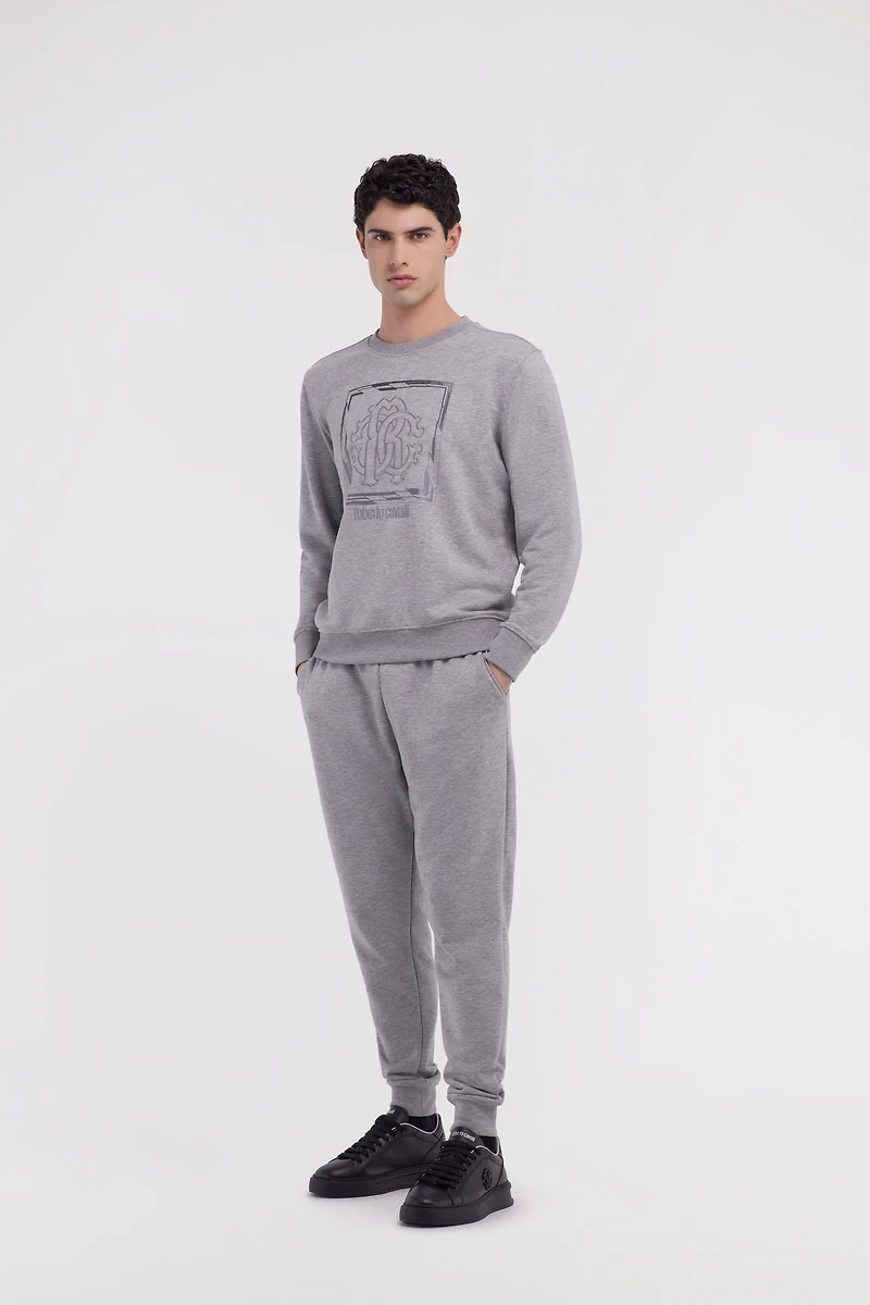 Grey Trousers Joggers With Logo