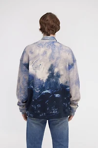Sweatshirt with Denim Wild Leda print