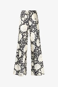 Pure Silk Pants With Floral Print