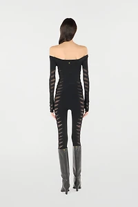 Jumpsuit With Perforated Zebra Pattern