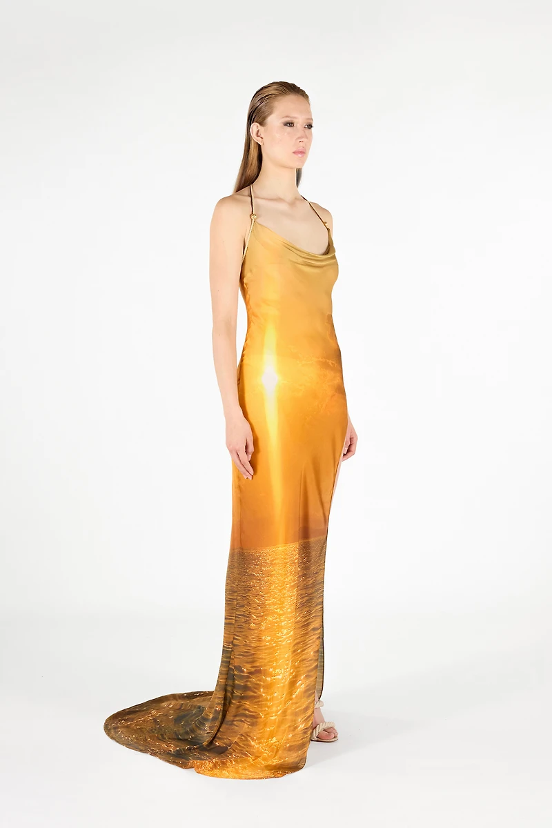 Sunset Print Long Dress