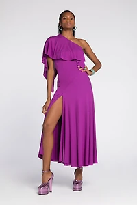 Draped One-Shoulder Dress
