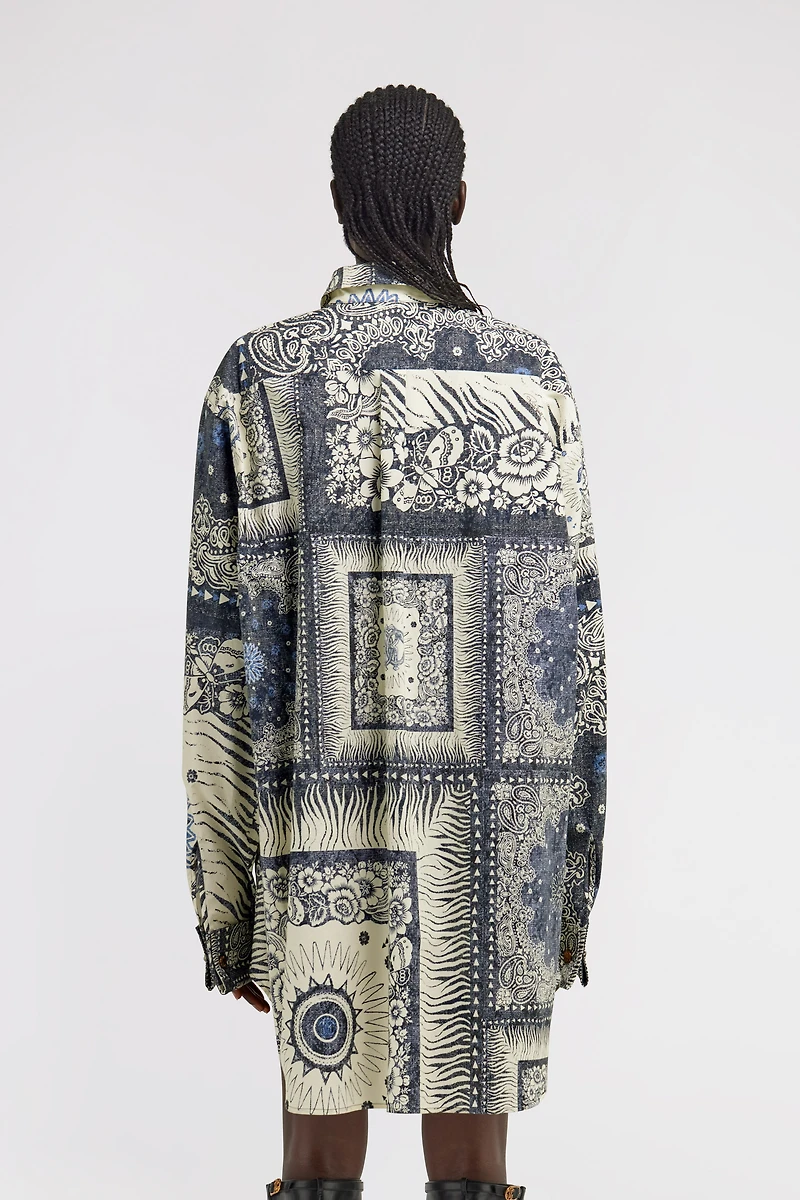 Bandana Print Dress Shirt