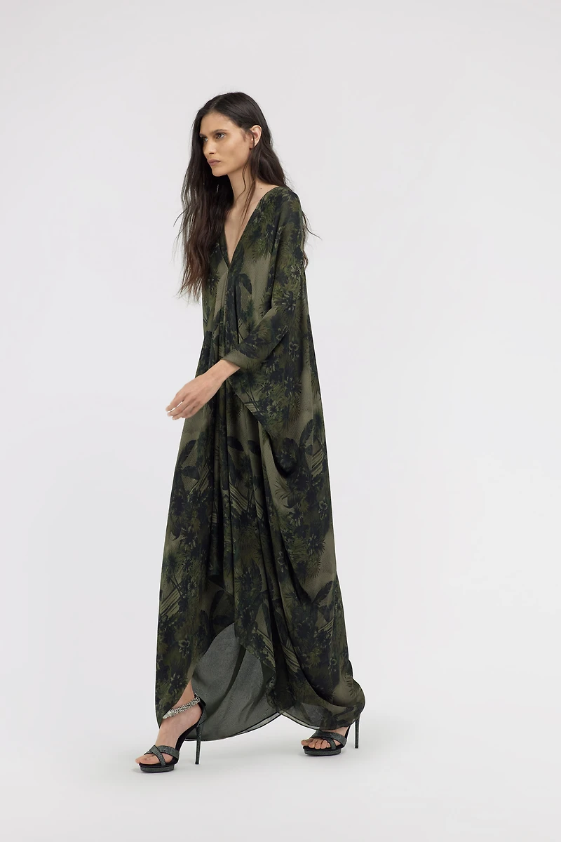 Hawaii Green print Kaftan