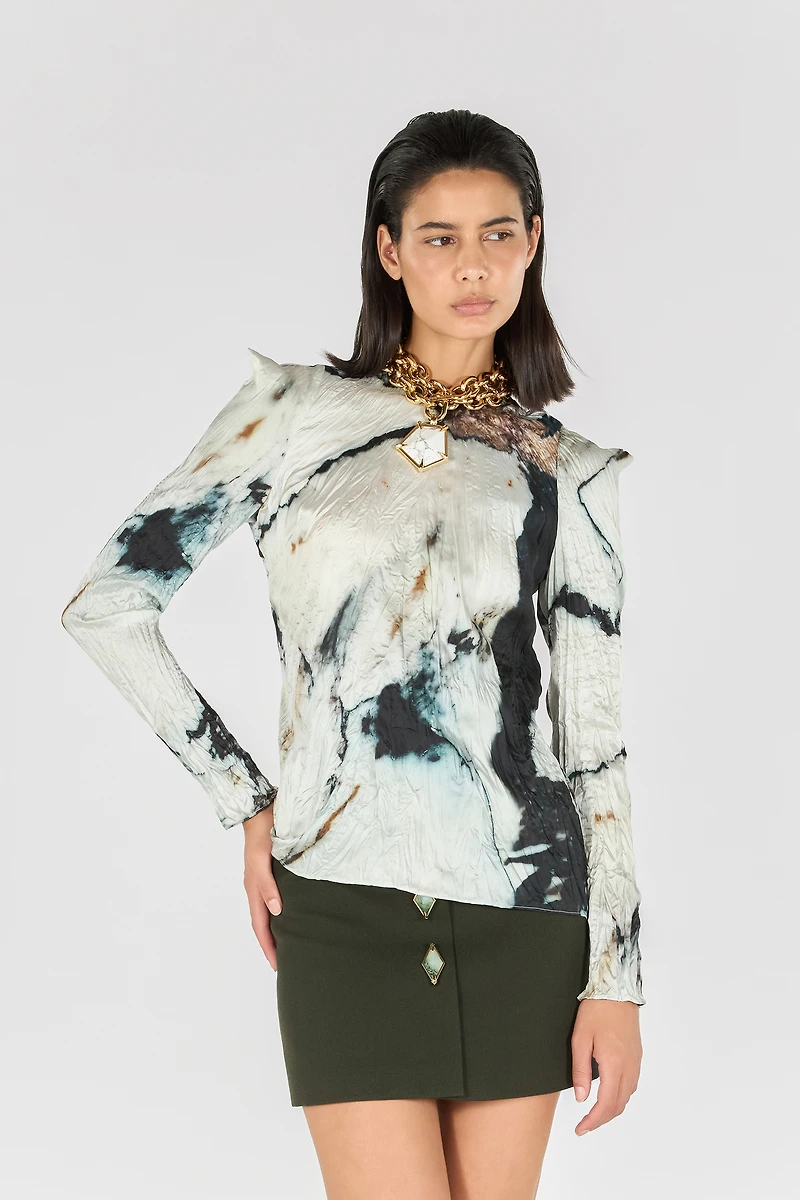 Blouse with Marble print