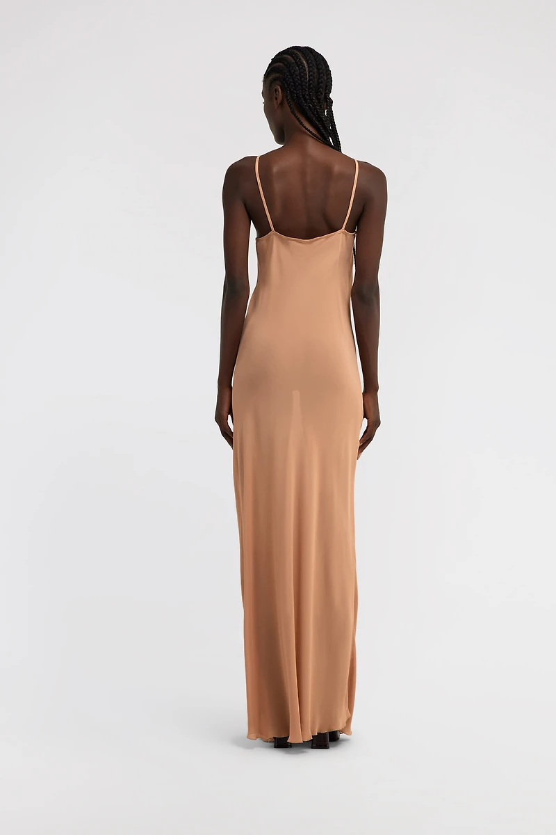 Beige Maxi Slip Dress