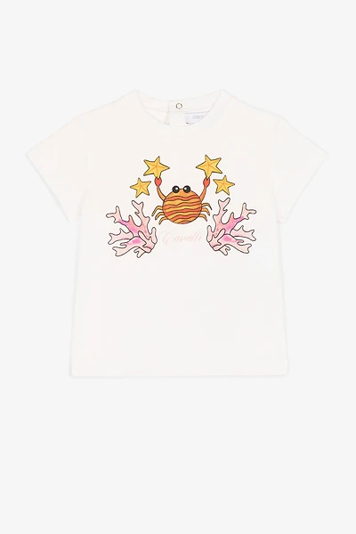 Crab-print short-sleeved T-shirt
