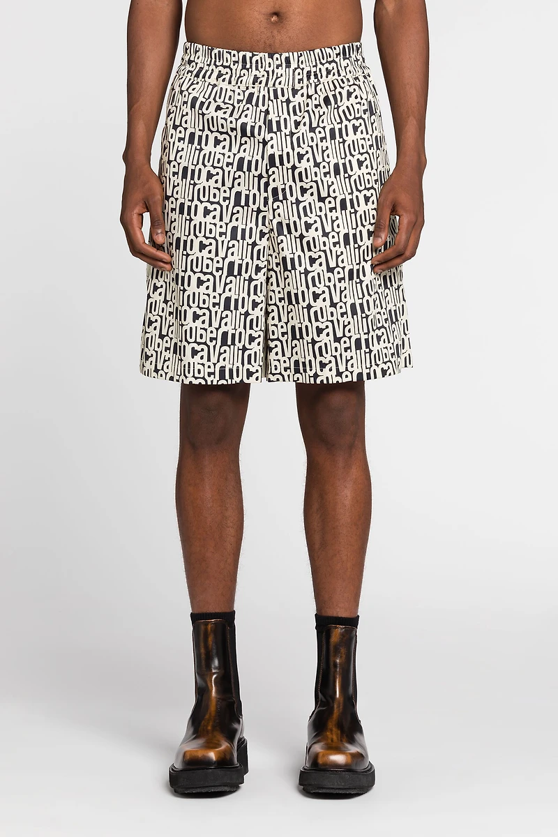 Logo-Print Cotton Shorts