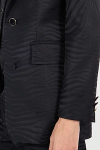 Blazer With Solid-Color Tiger Skin Design