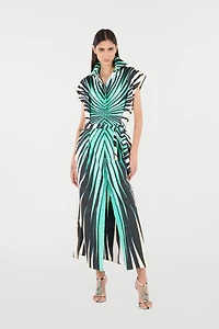 Ray Of Sea Print Midi Dress